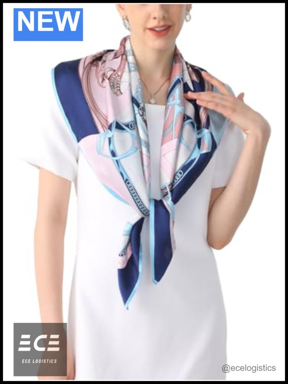 100% Mulberry Silk Large Square Scarf 35 in Neck Hair Wrap Gift